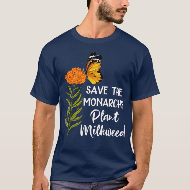 T-shirt Sauvez le papillon Plante des monarques (Devant)