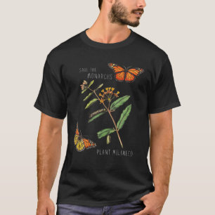T-shirt Sauvez Le Plante Des Monarques De L'Herbe Lactée -