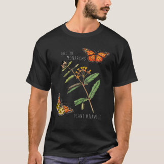 T-shirt Sauvez Le Plante Des Monarques De L'Herbe Lactée -