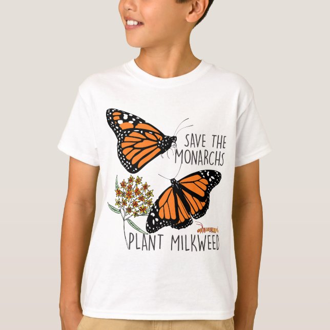 T-shirt Sauvez Le Plante Des Monarques Un Petit Papillon G (Devant)