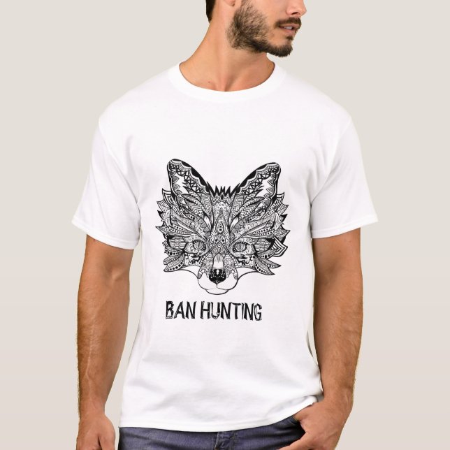 T-shirt Sauvez le renard Ban Fox chasse Mandala Art (Devant)
