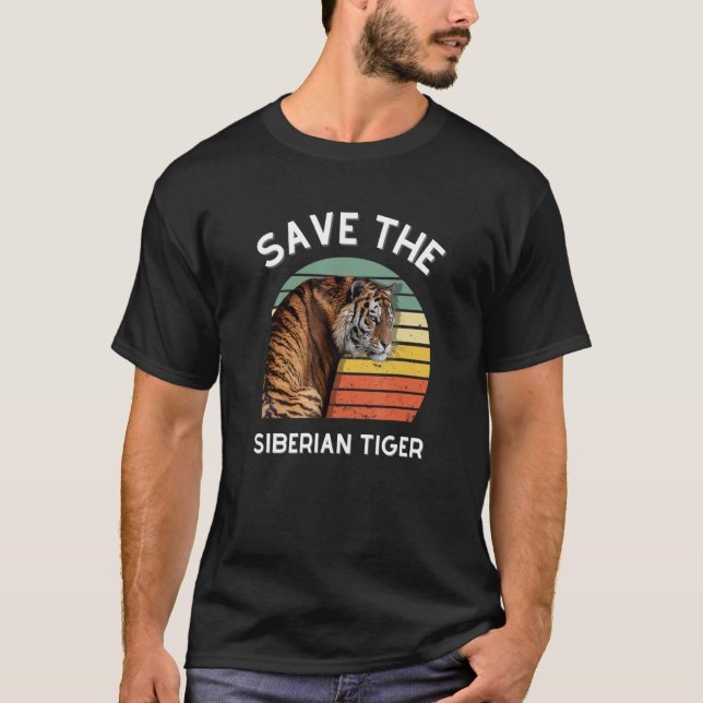 T-shirt Sauvez le Sibérien Tigres Safari Animaux Hommes Fe (Devant)