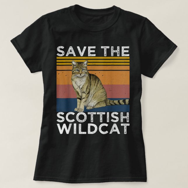 T-shirt Sauvez le Wildcat écossais, Ecosse Wildcat Lover (Design devant)