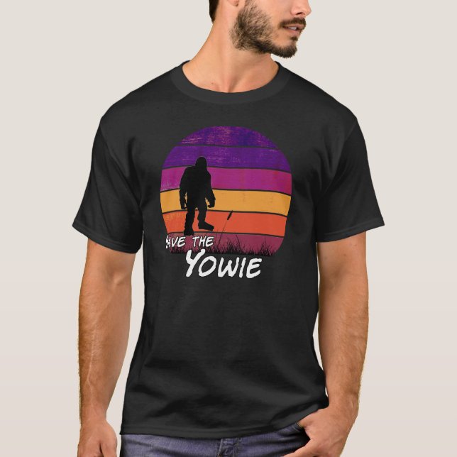 T-shirt 'Sauvez le Yowie' en détresse, drôle de design rét (Devant)