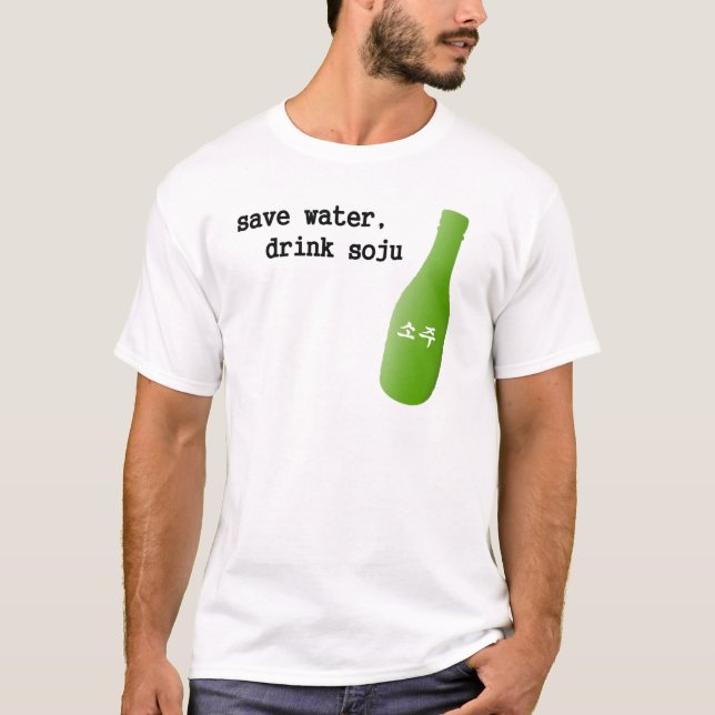 T-shirt Sauvez l'eau, boisson Soju ! (Devant)