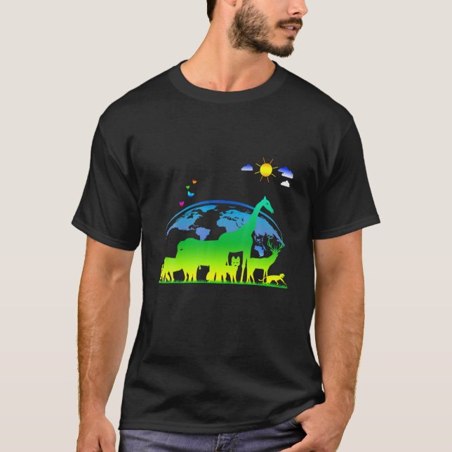 T-shirt Sauvez l'environnement de Jour des terres Planète  (Devant)