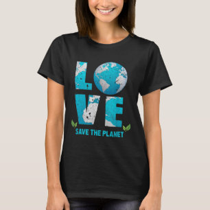 T-shirt Sauvez L'Erde D'Amour Planète Sauvez L'Environneme