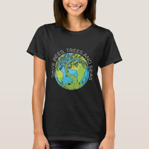 T-shirt Sauvez Les Abeilles Et Les Mers Changement Climati