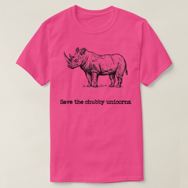 T-shirt Sauvez les amateurs de rhinocéros de Chubby Unicor (Design devant)
