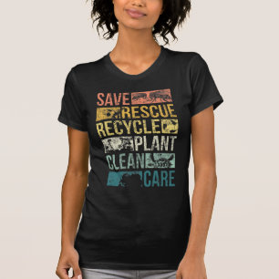 T-shirt Sauvez les animaux La tortue de terre Le recyclage
