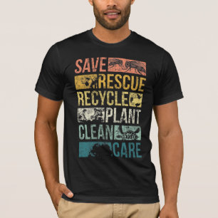 T-shirt Sauvez les animaux La tortue de terre Le recyclage