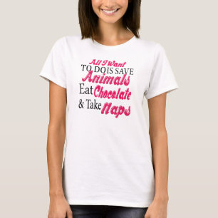T-shirt Sauvez les animaux mangent des petits sommes de