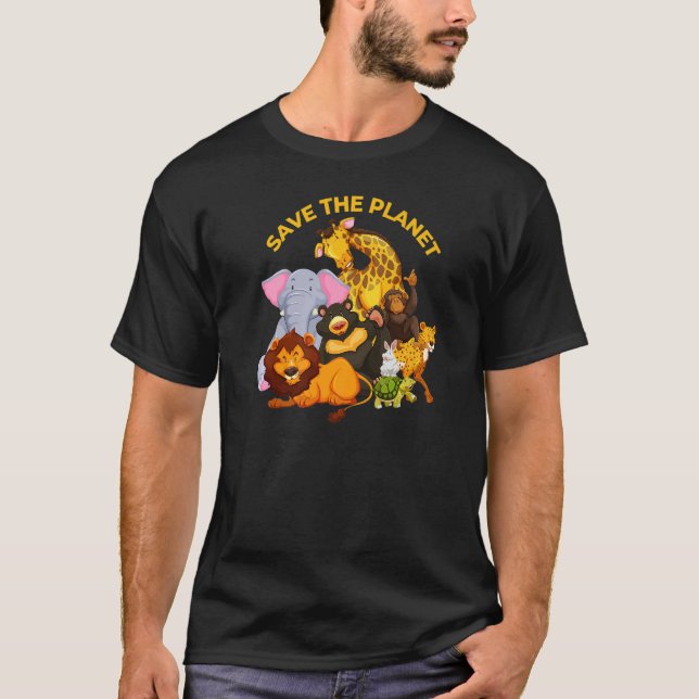 T-shirt Sauvez Les Animaux Planètes (Devant)