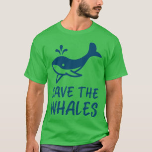 T-shirt Sauvez les baleines Bleu Bleu Bleu Orca Baleine