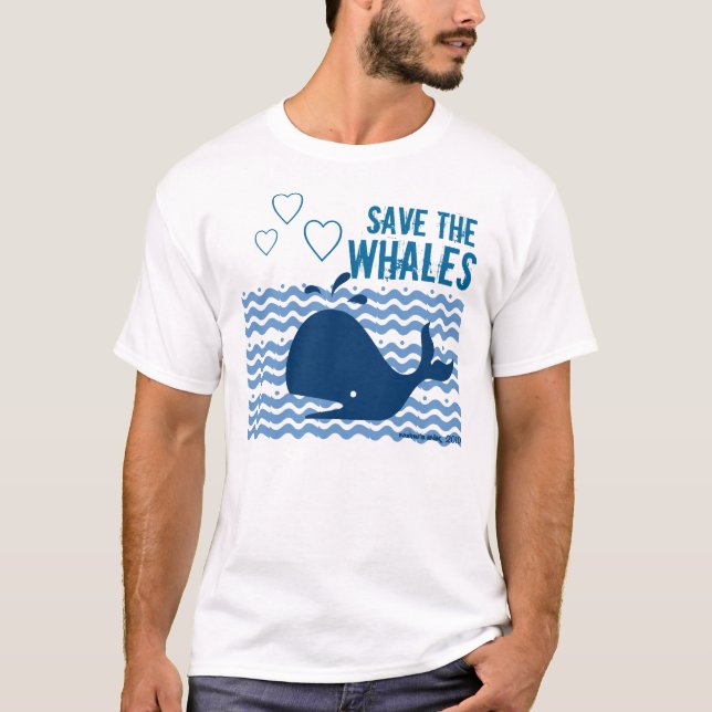 T-shirt Sauvez Les Baleines - Conscients De L'Environnemen (Devant)