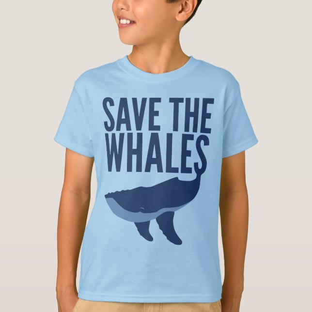 T-shirt Sauvez les baleines (enfants) (Devant)