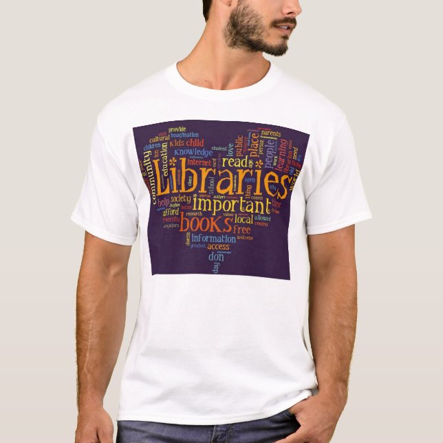 T-shirt Sauvez les bibliothèques (Devant)