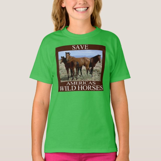 T-shirt Sauvez les chevaux sauvages (Devant)