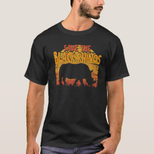 T-shirt Sauvez les droits des animaux Vintages du Rhino-no