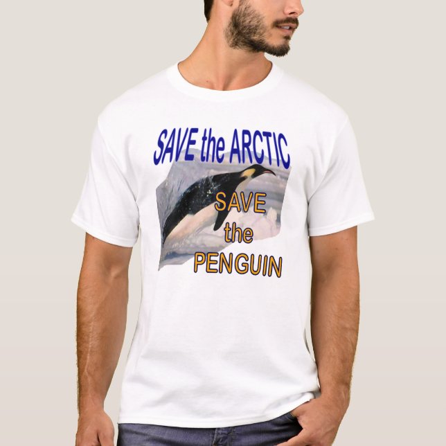 T-shirt Sauvez les économies d'Arctique le pingouin (Devant)