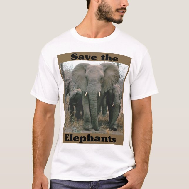 T-shirt Sauvez les éléphants (Devant)
