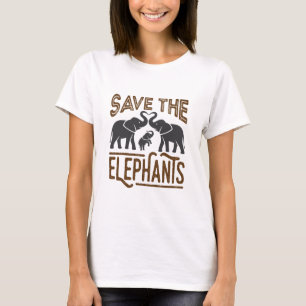 T-shirt Sauvez les éléphants Aiguille éléphante Protégez l