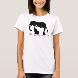 T-shirt Sauvez les éléphants (blancs)