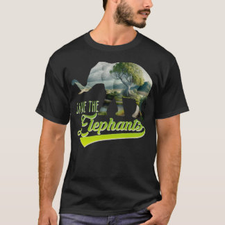T-shirt Sauvez les éléphants espèces protégées Bien-être a