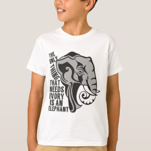 T-shirt Sauvez les éléphants Interdire la chasse au trophé