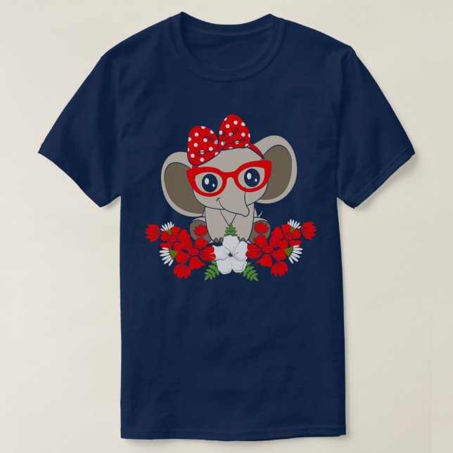 T-shirt Sauvez les éléphants Maman Red Bow Journée mondial (Design devant)
