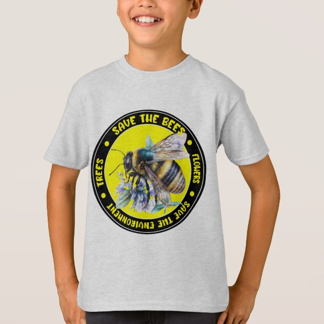 T-shirt Sauvez les fleurs des abeilles et l'environnement (Devant)