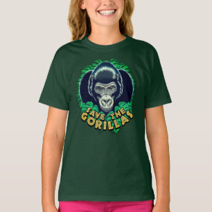 T-shirt Sauvez Les Gorillas - Citation De Sensibilisation