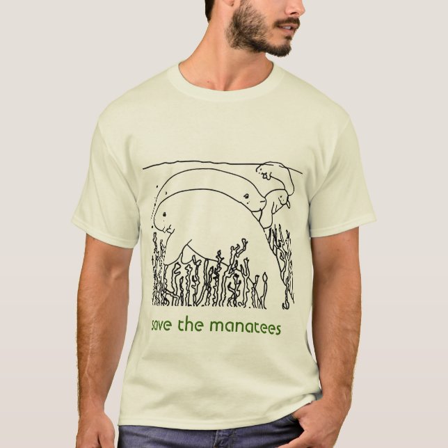 T-shirt sauvez les hommes de lamantins (Devant)