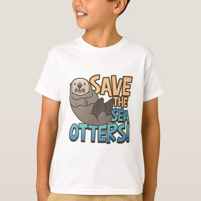 T-shirt Sauvez les loutres de mer (Devant)