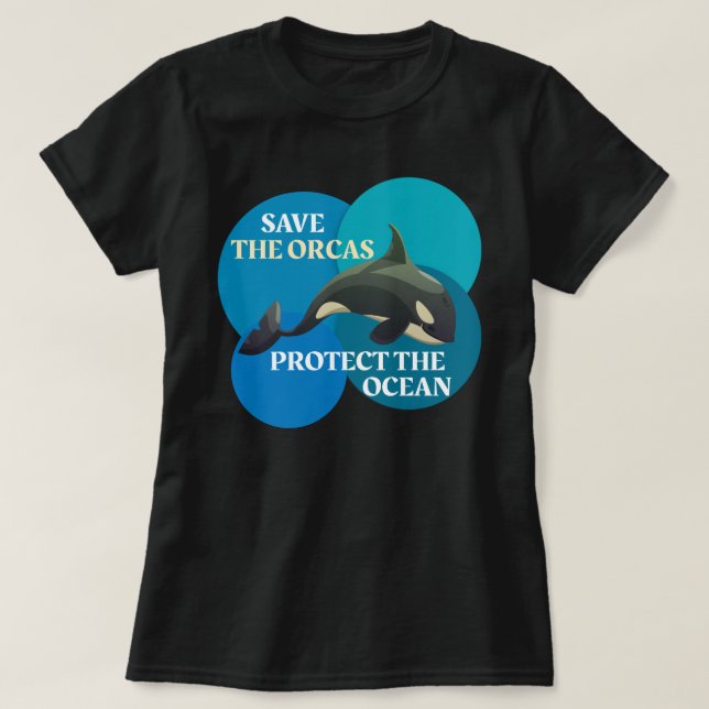 T-shirt Sauvez Les Orques Protégez Les Baleines De L'Océan (Design devant)