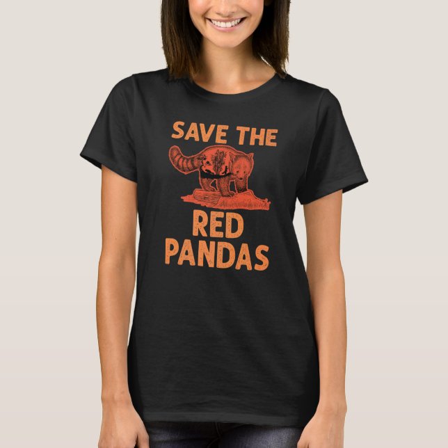 T-shirt Sauvez les pandas rouges Panda 1 (Devant)
