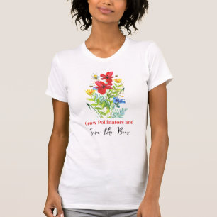 T-shirt Sauvez les Pollinisateurs de Fleurs des Ab