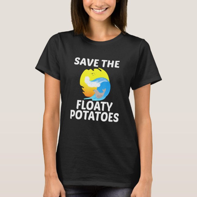 T-shirt Sauvez les pommes de terre flottantes Cool Manatee (Devant)