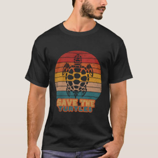 T-shirt Sauvez Les Tortues Amateurs De Tortues De Style Ré
