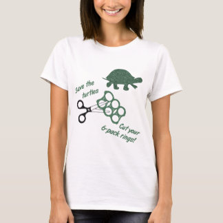 T-shirt Sauvez les Tortues Anneaux de Six Pack Coupés