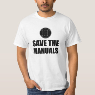 T-shirt Sauvez les voitures manuelles de décalage de bât