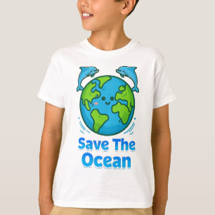 T-shirt Sauvez l'Océan, Sauvez la Terre et les dauphins Te