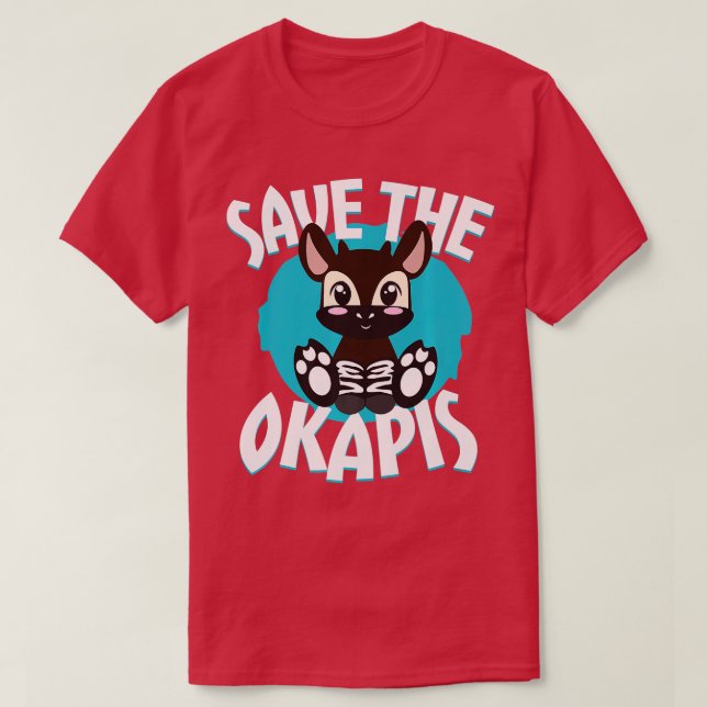 T-shirt Sauvez l'Okapis Okapi Animaux en voie de dispariti (Design devant)