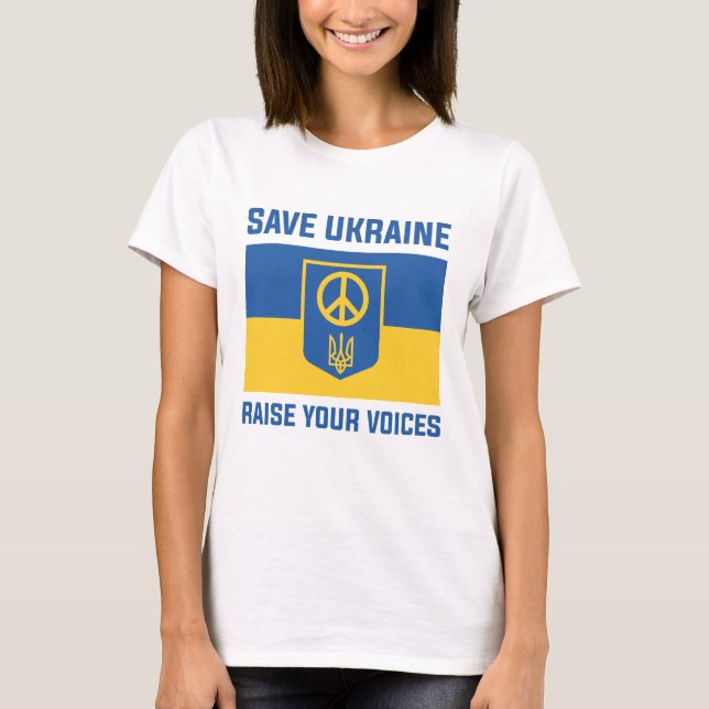 T-shirt Sauvez l'Ukraine pour faire entendre vos voix (Devant)