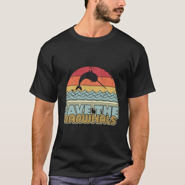 T-shirt Sauvez Narwhals Retro Narwhal (Devant)