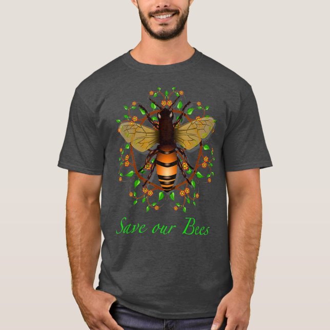T-shirt Sauvez nos abeilles protéger l'environnement thème (Devant)