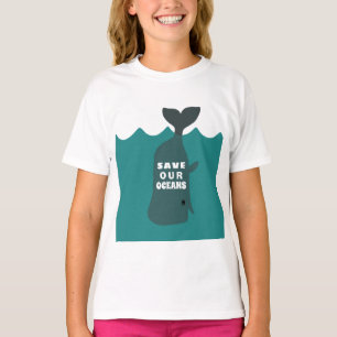 T-shirt Sauvez nos océans Baleine d'Art De l'environnement