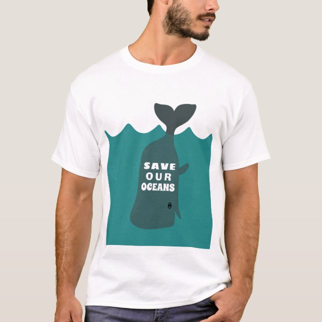 T-shirt Sauvez nos océans Baleine d'art De l'environnement (Devant)