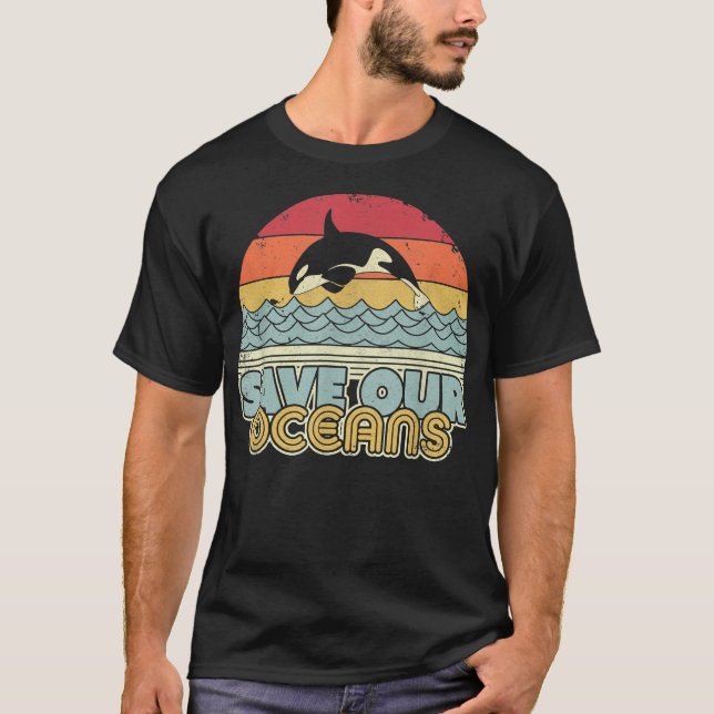 T-shirt Sauvez nos océans, Orca Whale  (Devant)