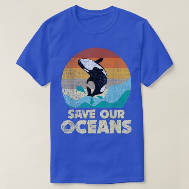 T-shirt Sauvez Nos Océans Orca Whale Jour des terres & Cli (Design devant)
